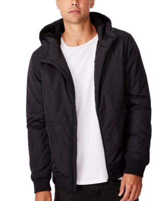 bomber hooded jacket men's