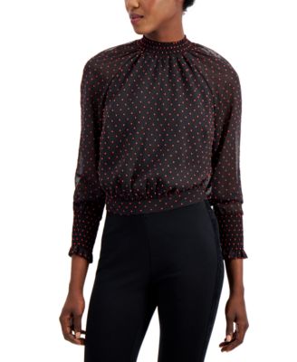 macys polka dot blouse