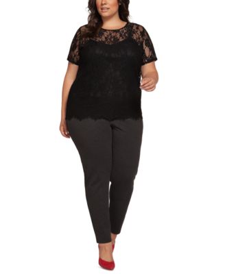 macy's black lace top