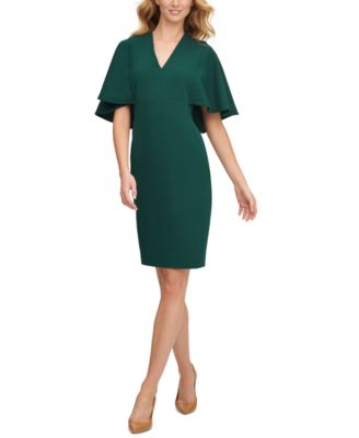 cape sleeve sheath dress