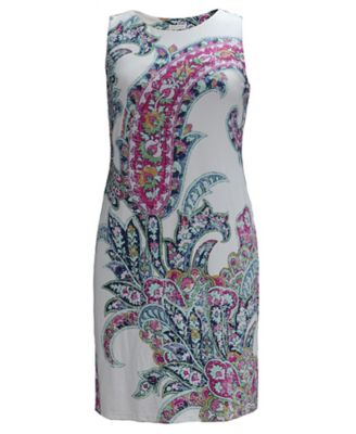 paisley print shift dress