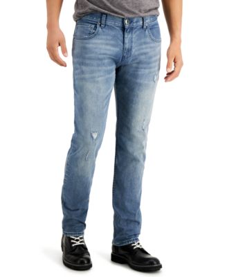 slim straight distressed jeans