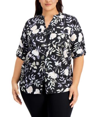 macy's calvin klein plus size tops
