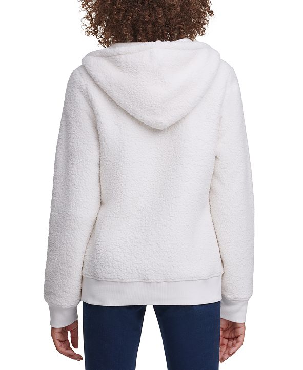 tommy hilfiger fuzzy zipper hoodie