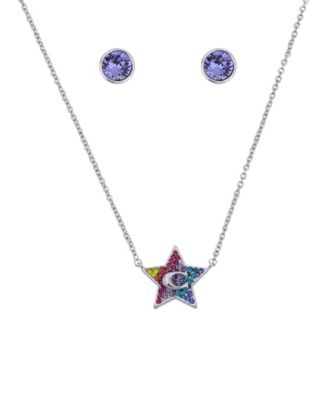 swarovski crystal necklace and earring set