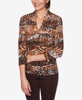 plus size snake print top