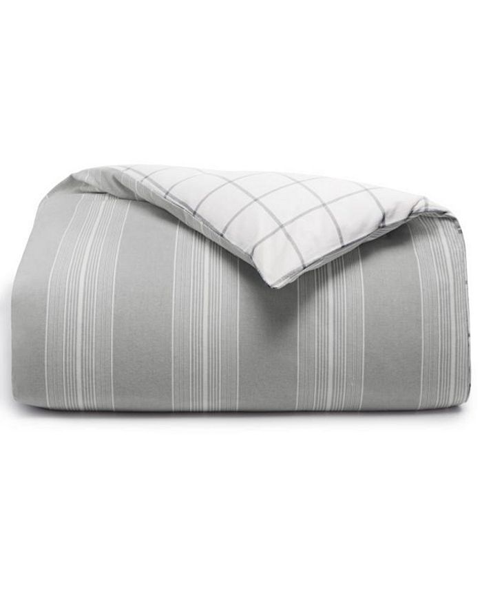 Martha Stewart Collection Modern Stripe Flannel King Duvet Cover