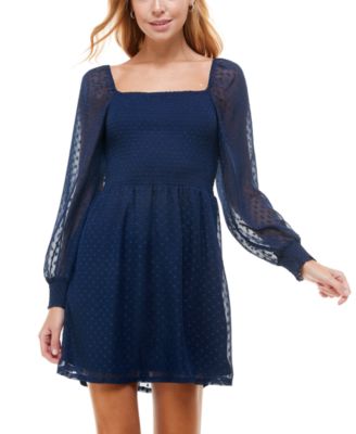 floral park clip dot mini dress