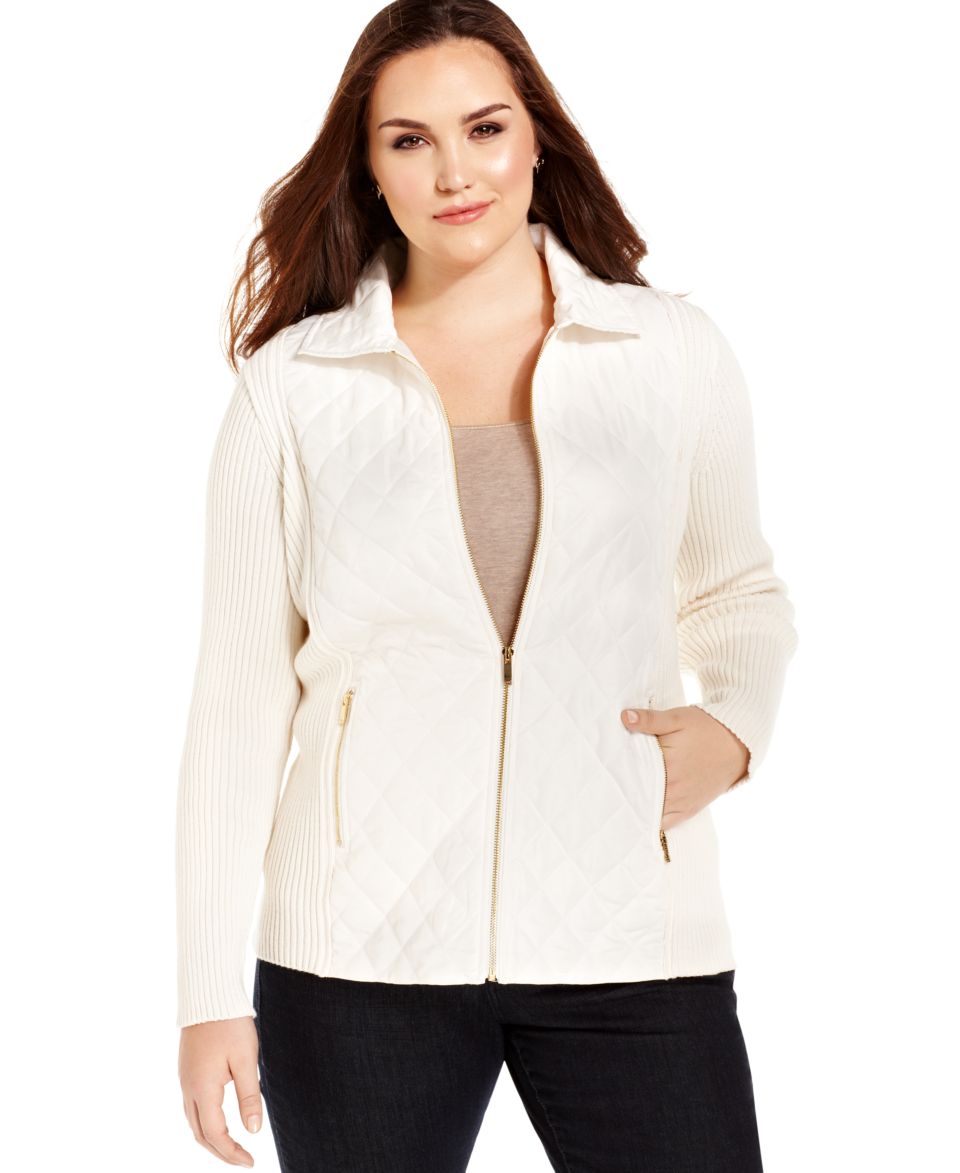 Calvin Klein Plus Size Moto Sweater Jacket   Jackets & Blazers   Plus Sizes