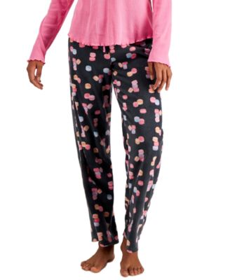 Jenni Printed Cotton Pajama Pants Plaid Pink, S
