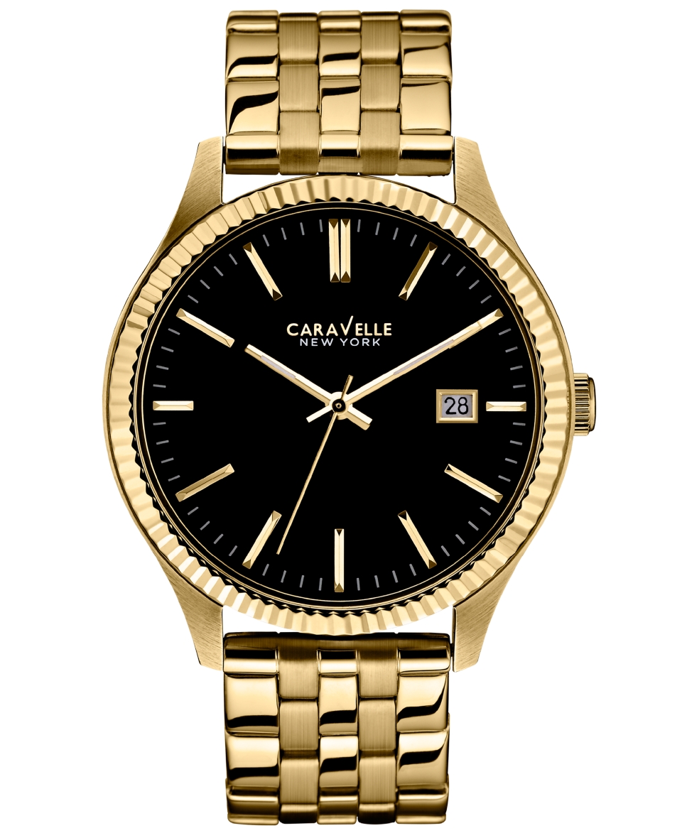 Caravelle New York by Bulova Mens Gold Tone Stainless Steel Bracelet Watch 41mm 44B105   Watches   Jewelry & Watches