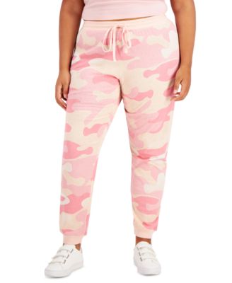 plus size pink joggers