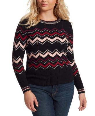 plus size striped sweater