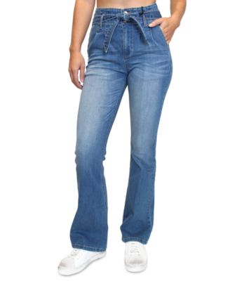 tie waist flare leg jeans