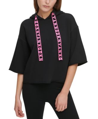 drawstring crop hoodie