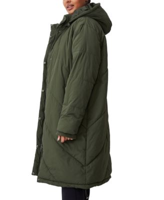 plus size longline puffer coat
