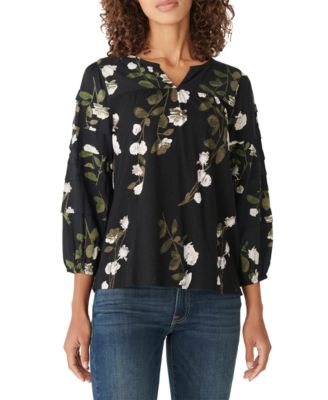 chiffon puff sleeve top