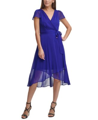ruffle flutter sleeve dress