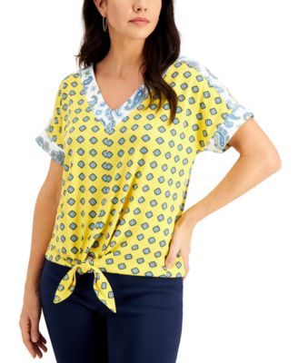 macy's tie front top