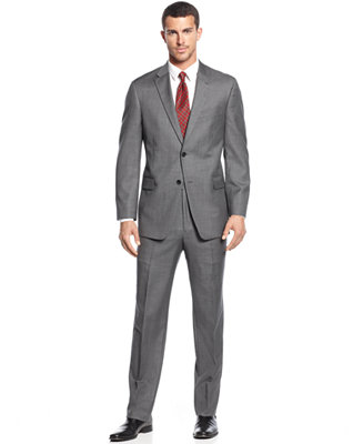 Tommy Hilfiger Grey Sharkskin Suit - Suits & Suit Separates - Men - Macy's