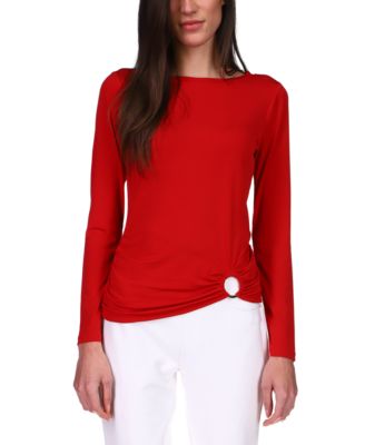 macys womens red tops