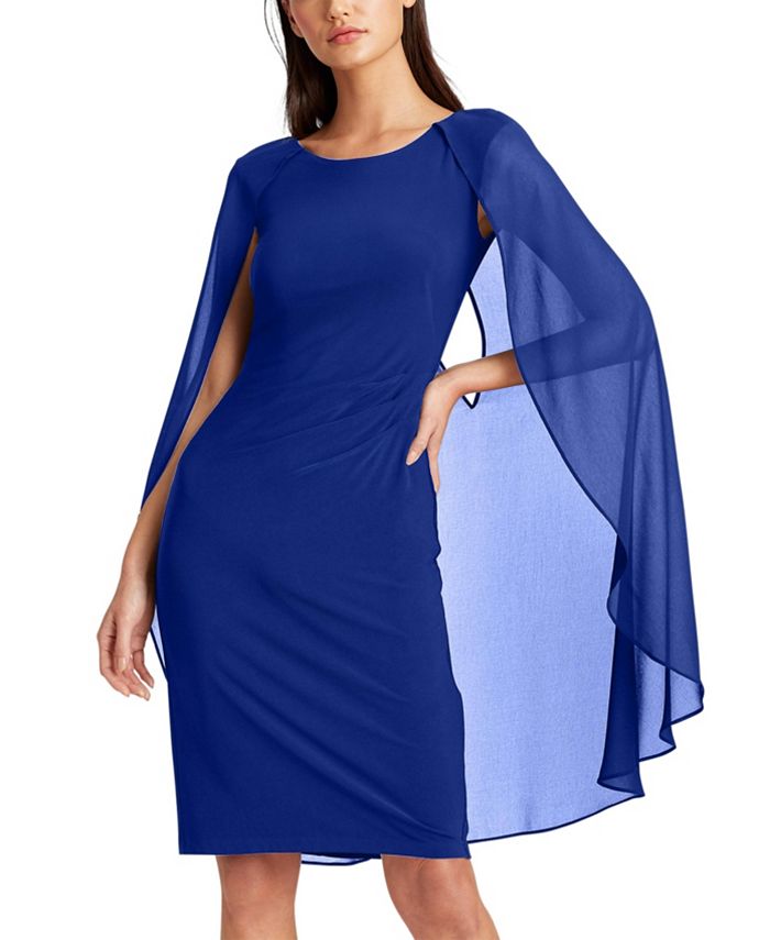 Lauren Ralph Lauren Georgette-Cape Jersey Dress & Reviews - Dresses ...