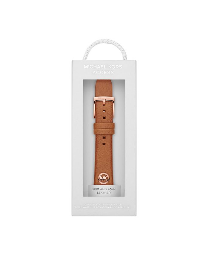 Michael Kors Logo Charm Luggage Leather 38 40mm Band For Apple Watch Reviews All Fashion Jewelry Jewelry Watches Macy S