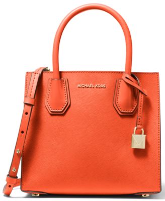 michael kors mercer small leather messenger