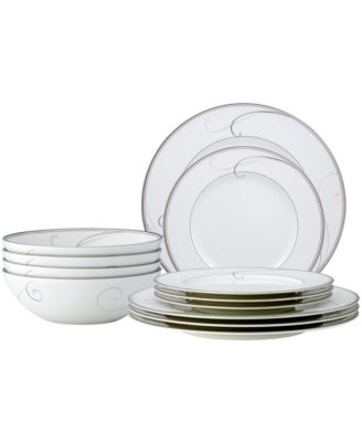 Набор посуды Noritake Platinum Wave из 12 предметов, рассчитанный на 4 персоны