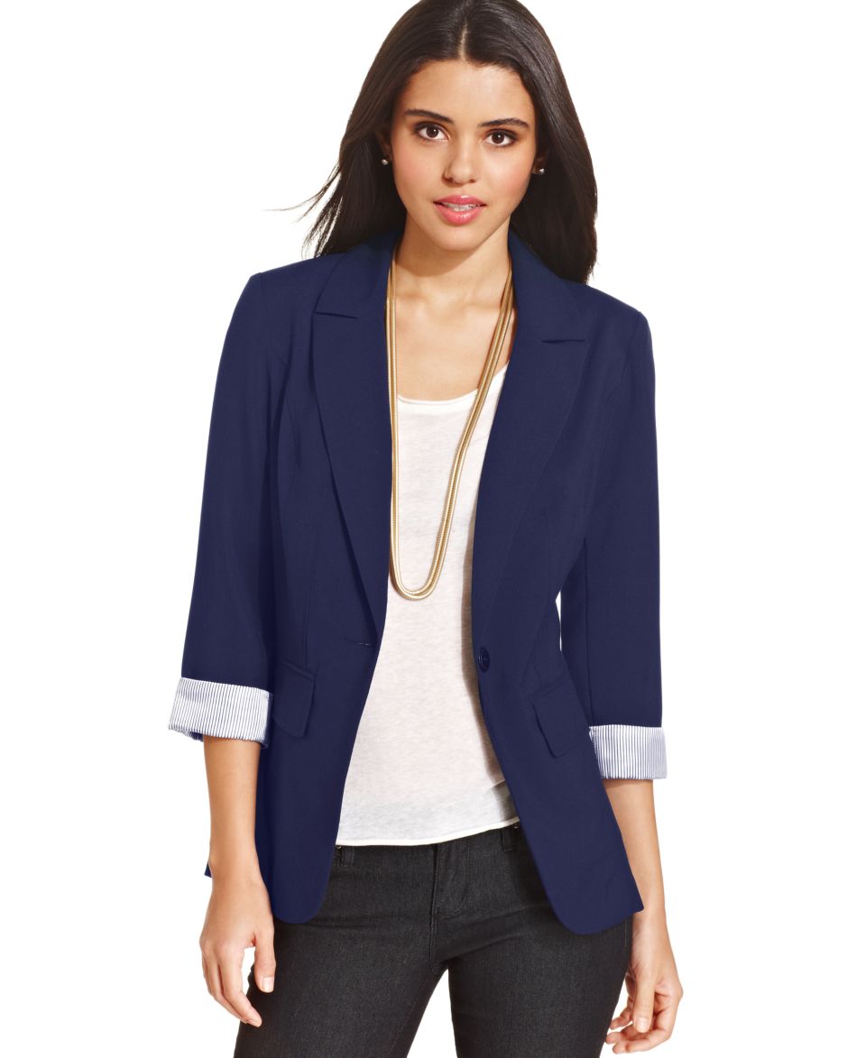 Bar III Jacket, Three Quarter Cropped Blazer