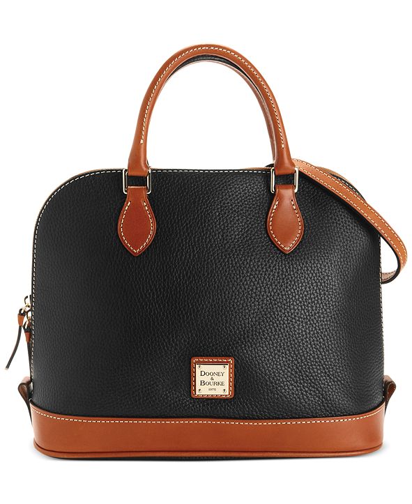 Dooney & Bourke Pebble Leather Zip Top Satchel & Reviews - Handbags ...