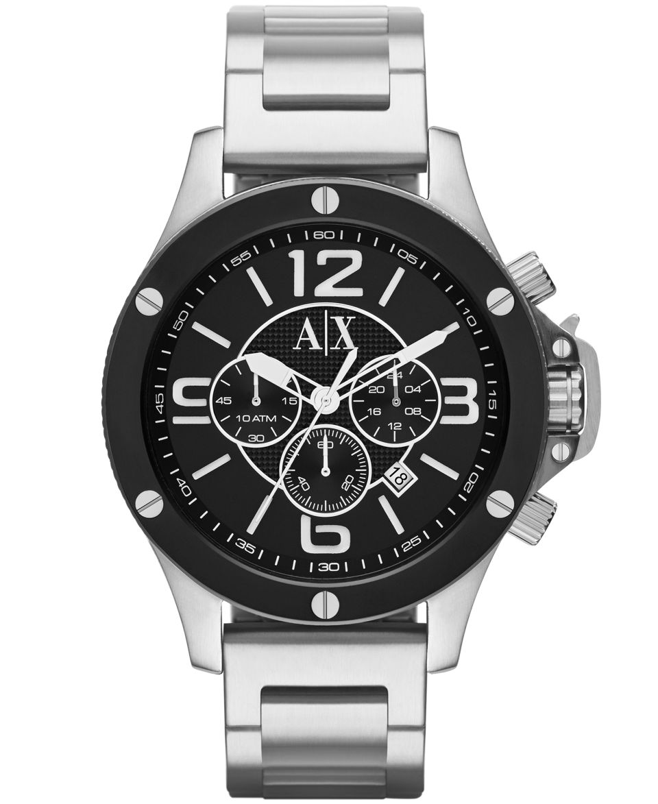 AX Armani Exchange Mens Chronograph Stainless Steel Bracelet Watch 45mm AX2500   Watches   Jewelry & Watches