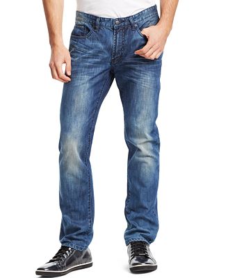 Kenneth Cole New York Slim-Fit Straight Jeans, Light Wash - Jeans - Men ...