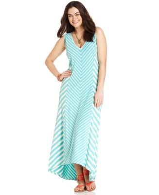 Jessica Simpson Plus Size Sleeveless Striped Maxi Dress - Dresses ...