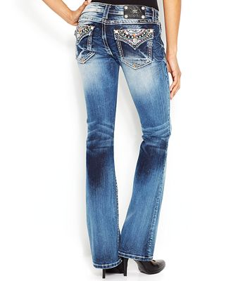 Miss Me Rhinestone Studded Petite Bootcut Jeans - Jeans - Women - Macy's