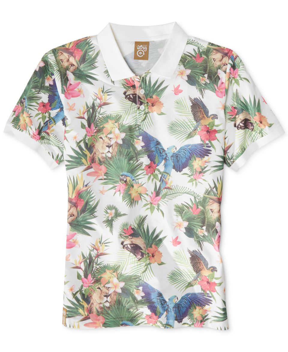 LRG Big & Tall Hawaiian Safari Linen Blend Shirt   Casual Button Down Shirts   Men