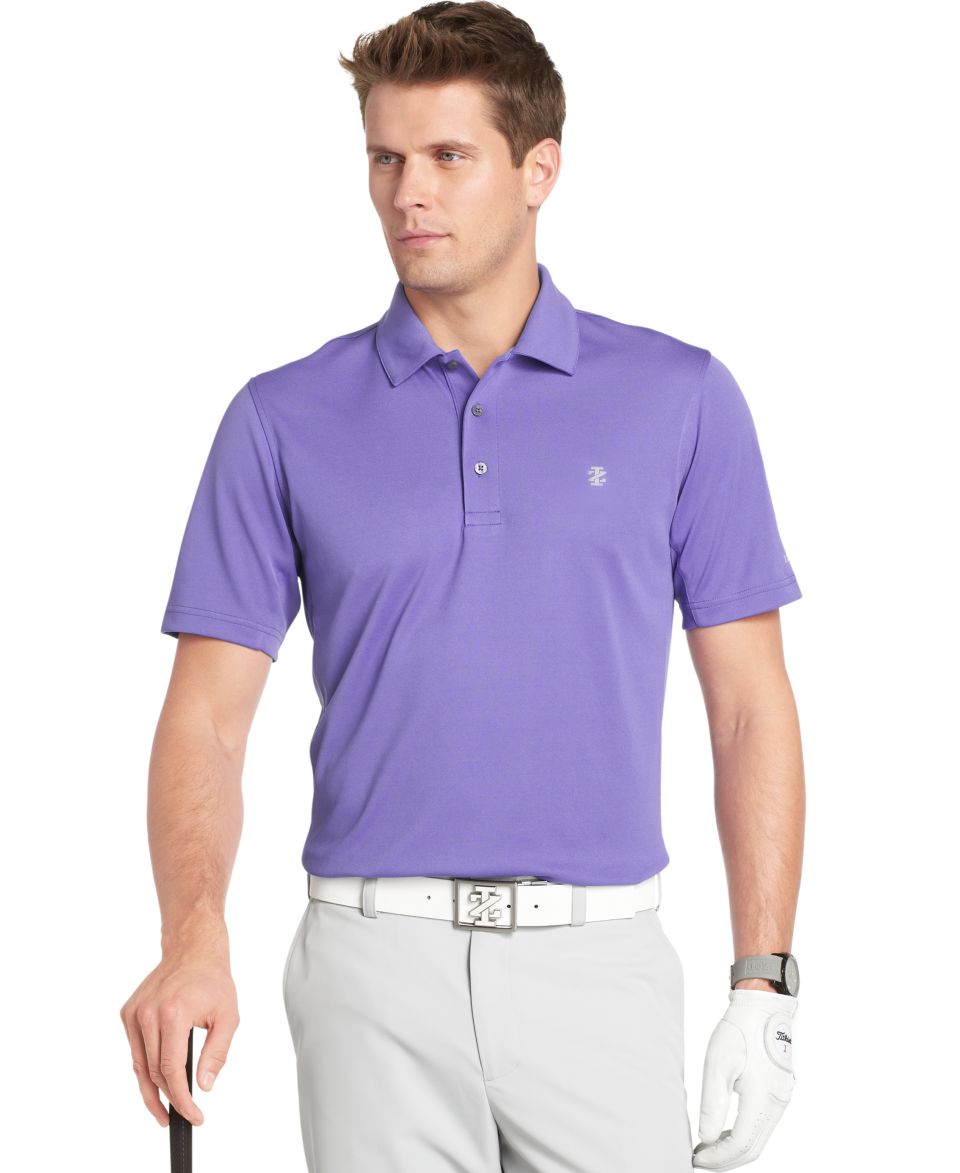 Izod Golf Shirt, UV Wicking Performance Solid Grid Polo Shirt