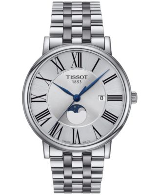 Мужские часы Tissot Carson Premium Gent Moonphase с браслетом из нержавеющей стали 40 мм