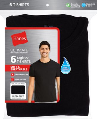 Hanes Mens Ultimate 6pk. Майки с круглым вырезом горловины.