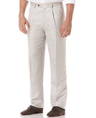 Cubavera Linen-Blend Single Pleat Pants - Pants - Men - Macy's