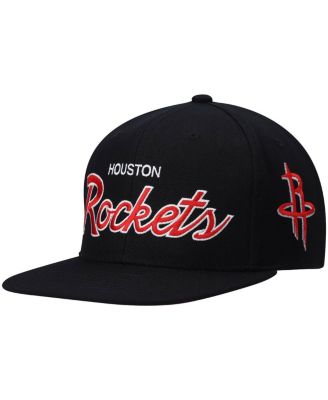 Мужская кепка Mitchell & Ness Black Houston Rockets Hardwood Classics Script 2.0 с застежкой-молнией