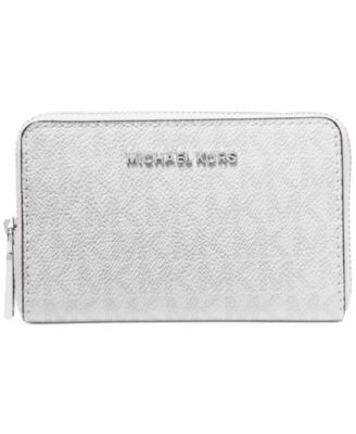 Футляр для карточек Michael Michael Kors с логотипом Jet Set на молнии белого цвета