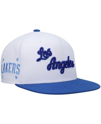 Мужская бейсболка Mitchell & Ness White и Royal Los Angeles Lakers Hardwood Classics Snapback