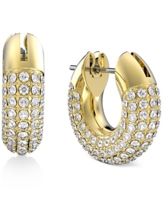 Серьги-кольца Dextera с золотым Паве и кристаллами Swarovski, 0,62 дюйма