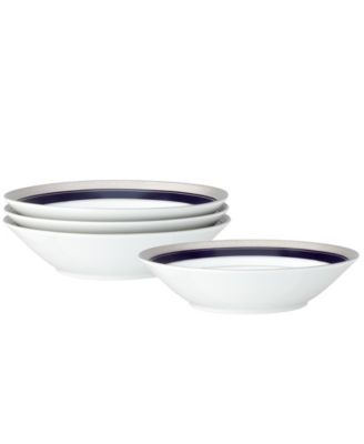 Набор из 4 суповых мисок Noritake Crestwood Cobalt Platinum, 7,50 дюйма, 12 унций.