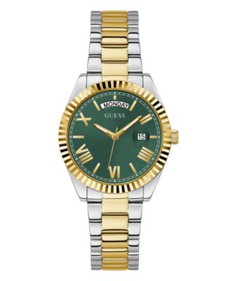 Женские двухцветные часы-браслет GUESS с датой и днем рождения из нержавеющей стали 36 мм