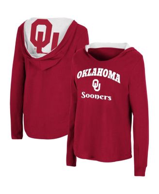 Женская футболка Colosseum Crimson Oklahoma Sooners Catalina с капюшоном и длинным рукавом