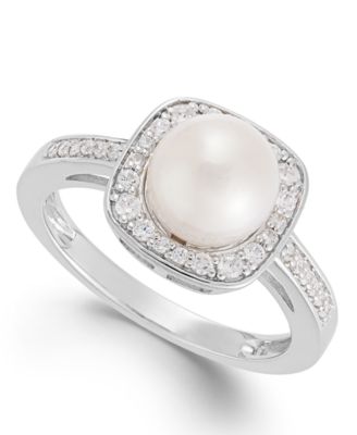 white gold pearl ring