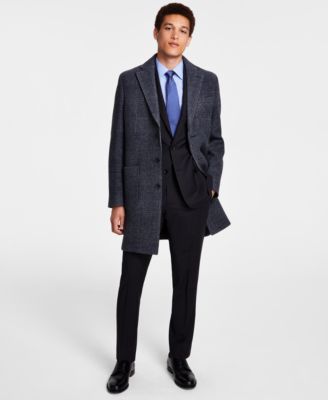 Мужское клетчатое пальто из двусторонней полушерстяной ткани Brooks Brothers B by 26190₽