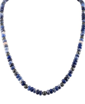 Мужское колье Bulova Marine Star, украшенное бисером диаметром 22 дюйма, из чистого серебра